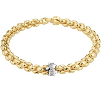 Vochtig kussen Vol 14 karaat gouden armband met diamant · Kopmels Juwelier Doetinchem