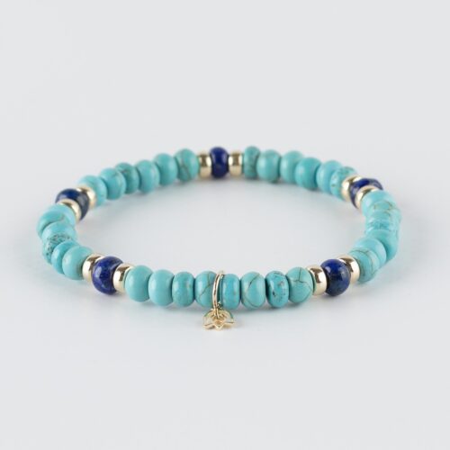 Y&G A touch of Lapis Lazuli - Edelstenen armband en 14kt goud