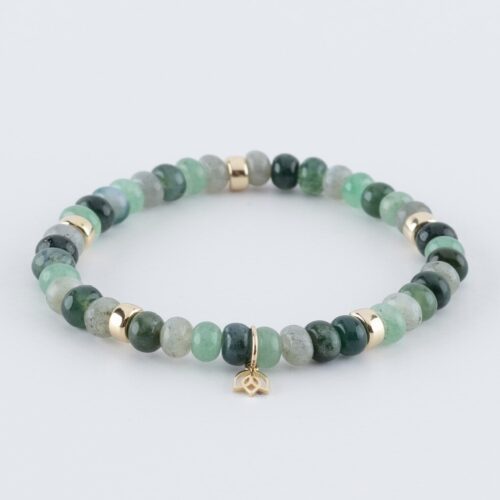 Y&G Edelstenen armband Embrace Nature , Aventurijn, Agaat en Labradoriet